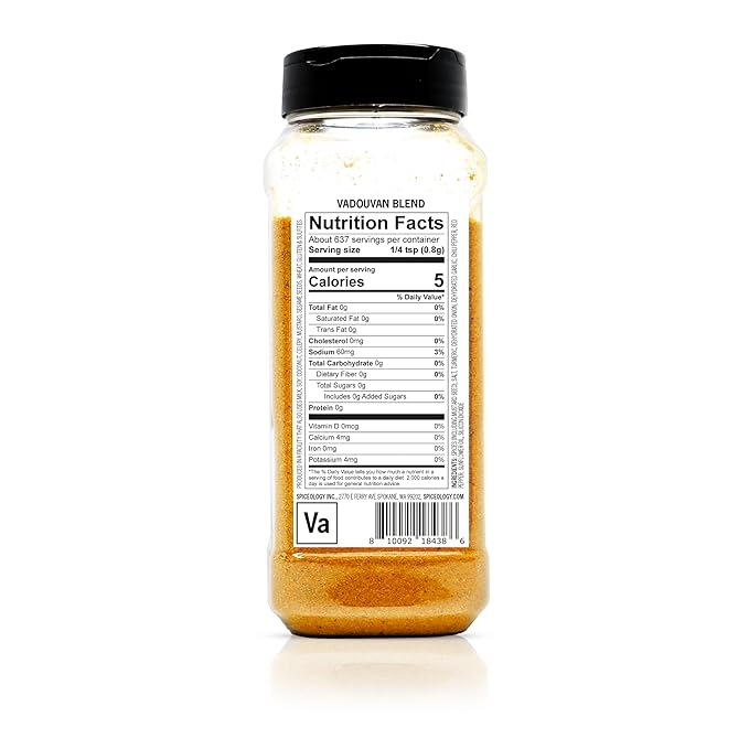 Spiceology - Wheat-Free Vadouvan Blend - French Masala Seasoning - Use On: Chicken, Fish, Beef, Potatoes and Vegetables - 18 oz