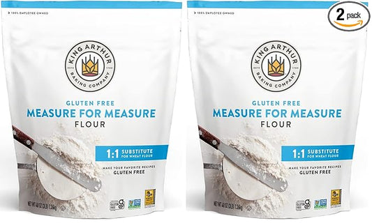 King Arthur, Measure for Measure Flour, Certified Gluten-Free, Non-GMO Project Verified, Certified Kosher, 3 Pounds, Packaging May Vary (Pack of 2)