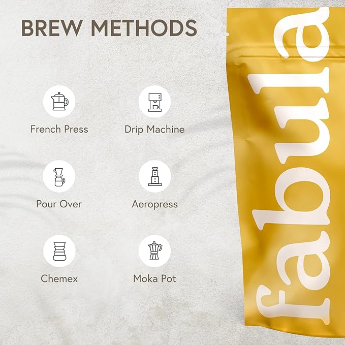 Fabula Coffee Decaf Dark Roast Freshly Ground - Organic - Low Acid - Single Origin - Non-GMO - Mold Free - 12 Ounces