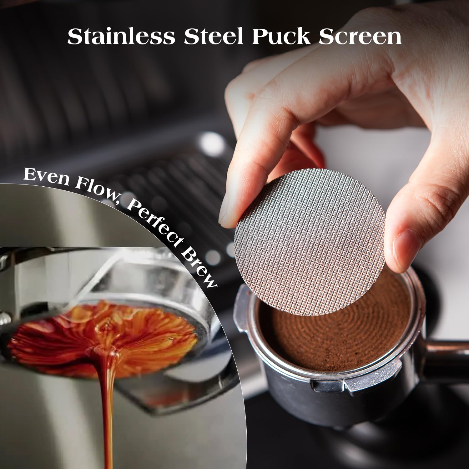 troletoi 7 PCS Espresso Accessories Kit: 53.3mm Espresso Tamper, Coffee Distributor, Puck Screen
