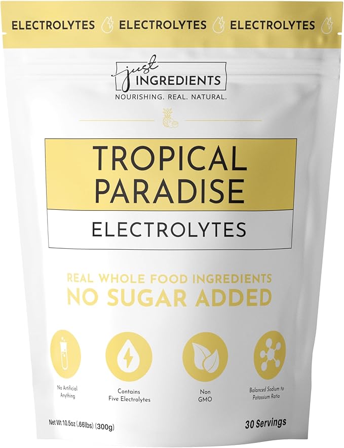 Tropical Paradise Electrolytes ??30-Serving Hydration Drink Mix with Coconut Water & Trace Minerals ??No Sugar Added, ??Pineapple Coconut Flavor