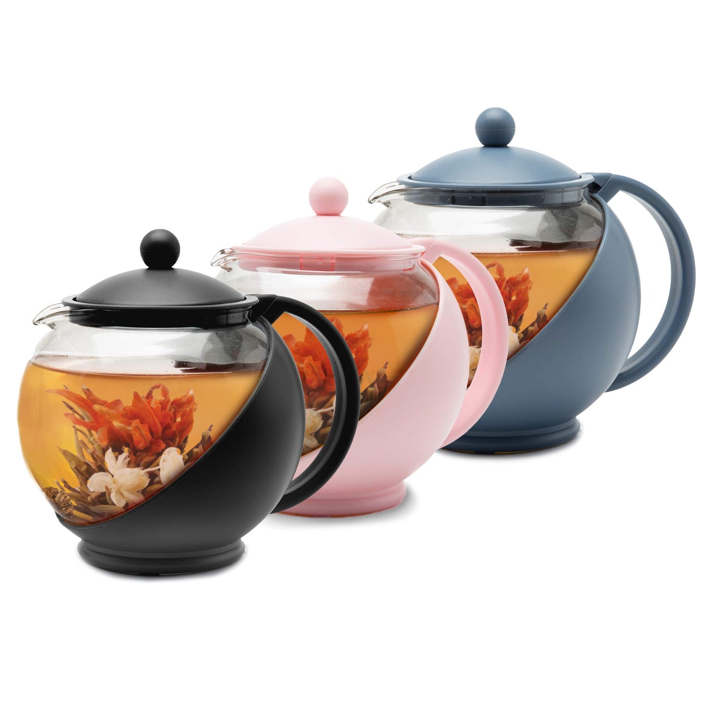 Primula Half Moon Teapot with Removable Infuser, Glass Tea Maker with Reusable Fine Mesh Stainless