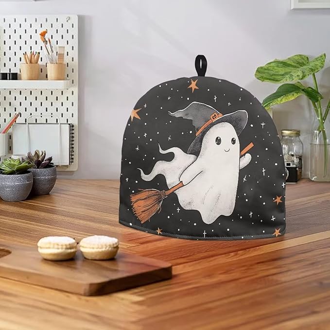 Ghost Tea Cozy for Teapot Insulated All Saints' Day Tea Pot Cozy for Keeping Warm,Reusable Teapot Dust Protector