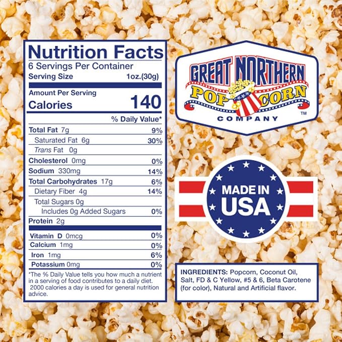 6 oz Popcorn Packs ??Pre-Measured, Movie Theater Style, All-in-One Kernel, Salt, Oil Packets for Popcorn Machines by Great Northern Popcorn (40 Case)