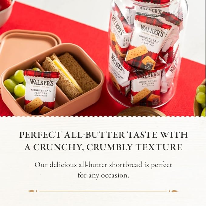 Walker?셲 All-Butter Shortbread Fingers - 2-Count Snack Packs (Pack of 24) - Authentic Shortbread Cookies from Scotland