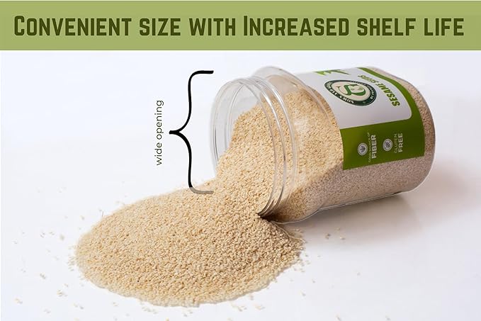 Sown-and-Grown White Sesame seeds- 10oz | Whole White Sesame Seeds Perfect for Noodle Dishes, Sushi and Stir-Fries