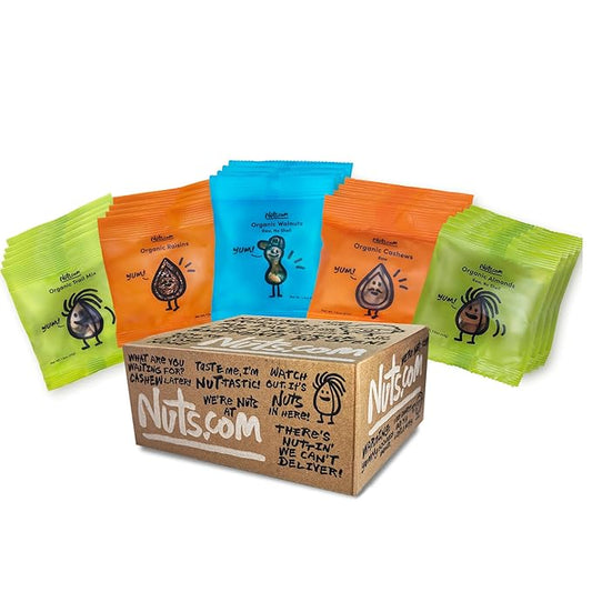 Nuts.com ??Organic Dried Fruit and Nuts Variety Box ??Gourmet Assortment for Summer and Festive Gifts ??Includes Organic Cashews, Almonds, Walnuts, Raisins, and Trail Mix