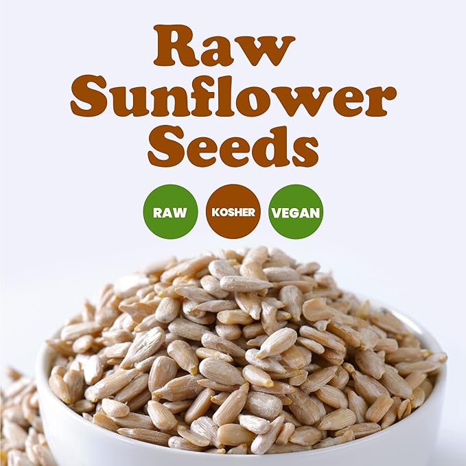 Food to Live Sunflower Seeds, 5 Pounds – Non-GMO Verified, Kernels, No Shell, Kosher, Raw, Vegan, Sirtfood, Bulk