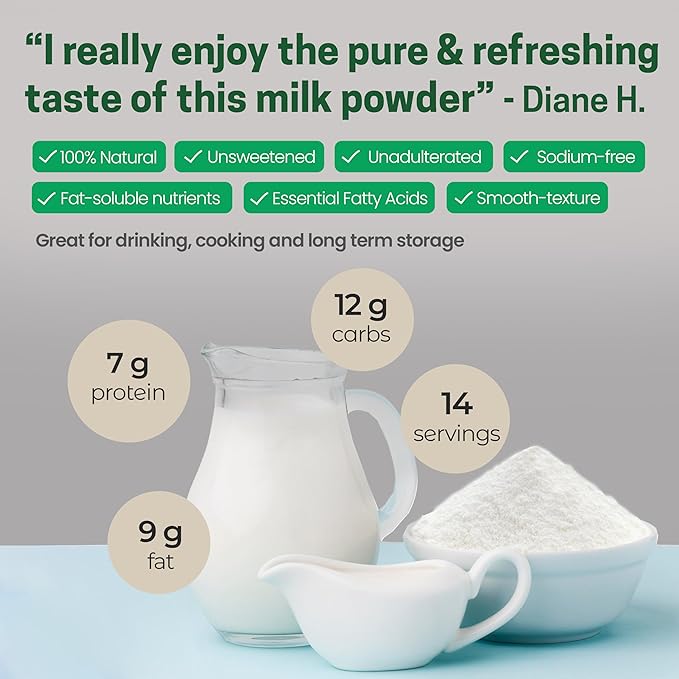 Z Natural Foods Premium Whole Milk Powder - Powdered Milk for Baking, Cooking, Drinks - Dry Milk Powder, Pasteurized, Non-GMO, Gluten-Free, Kosher-Certified, 1 lb