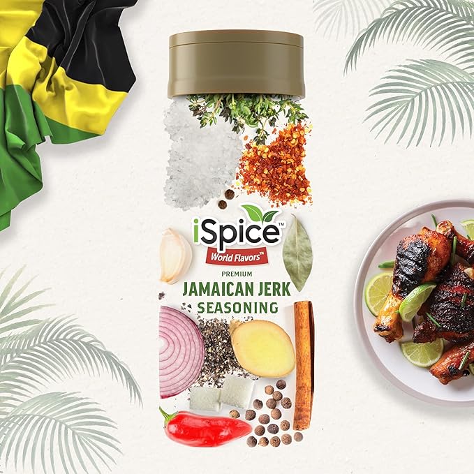 iSpice - JAMAICAN JERK SEASONING World Flavor Super Spice Blend | All Natural | Ready to use as is | No preparation is necessary