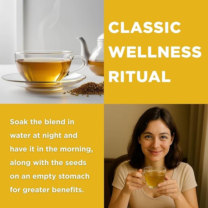 CHAYAM Fenugreek Seed Tea 50+Cups/3.53oz | Herbal Tea with Fennel, Cumin, Ajwain, Licorice | Tea for Gut Health, Digestion & Relaxation | Caffeine-Free | 100% Natural, No Added Sugar, No Added Flavor