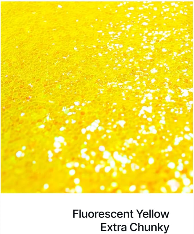 Hemway Premium Glitter Shaker - Fluorescent Yellow | 115g Extra Chunky Metallic Flake Sequins for Resin & Epoxy Crafts | Craft Supplies for Tumblers, Festival, Art