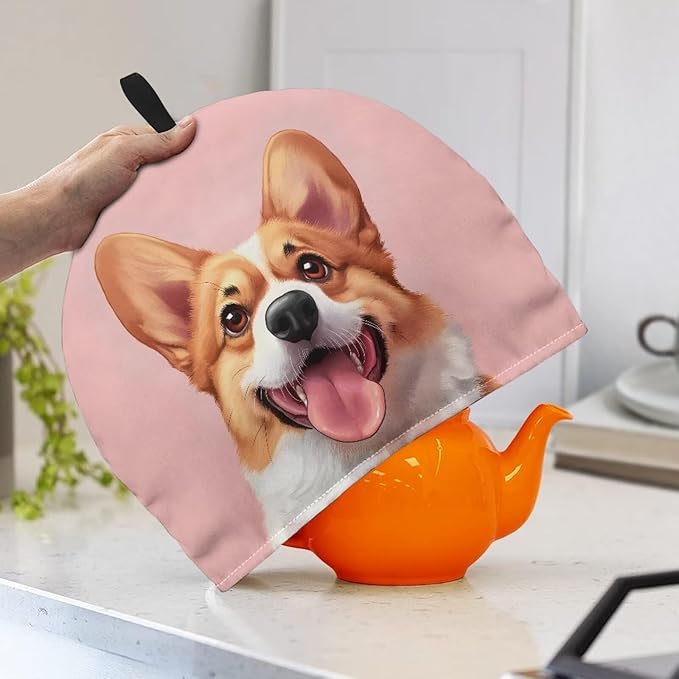Tea Cozy Insulated 3D Puppy Print Teapot Dust Cover Breakfast Keep Warmer Pot Cover