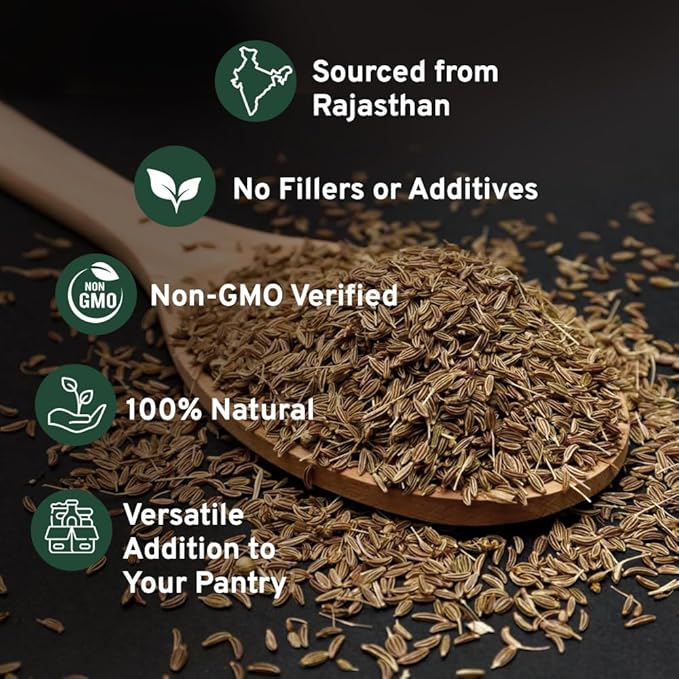 SPICE TRAIN Cumin Seeds (397g/14oz) Non GMO, Gluten Free, 100% Raw, Sourced from India, Excellent Flavor, Aromatic, For Tempering, Spice Blends and Seasonings, Packed in Resealable Ziplock Pouch