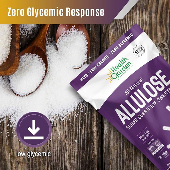 Health Garden Allulose Sweetener - Gluten and Sugar Free - Zero Net Carb - Non GMO - Kosher - Keto Friendly (4.75 LB)