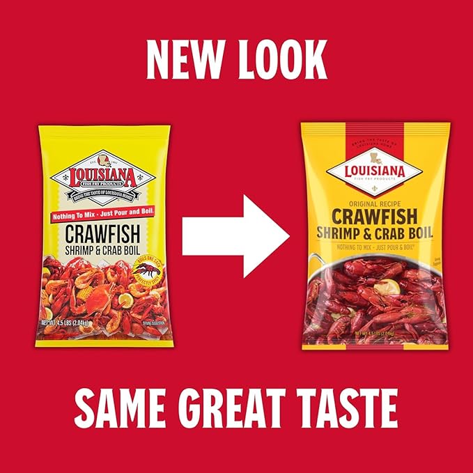 Louisiana Fish Fry Products Crawfish, Shrimp & Crab Boil Seasoning - Spicy & Delicious Seafood Powder Complete Seasoning - Low Salt Cajun Seasoning 4.5 lbs (Pack of 2 Bags)
