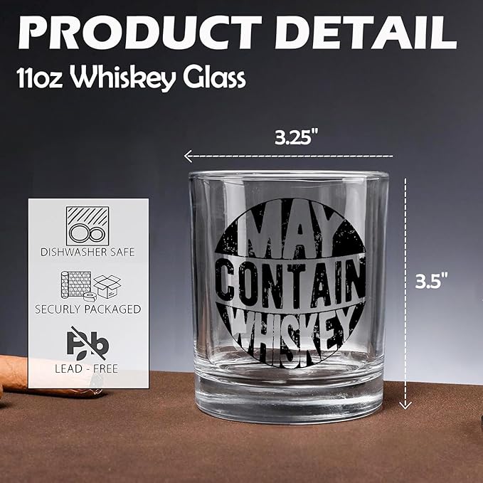 Funny Whiskey Glasses 10 oz, Whiskey Lovers Gifts, Whisky Gifts Old Fashioned Rocks Glasses for Women Men Drinking Scotch Bourbon Cocktail Liquor Vodka