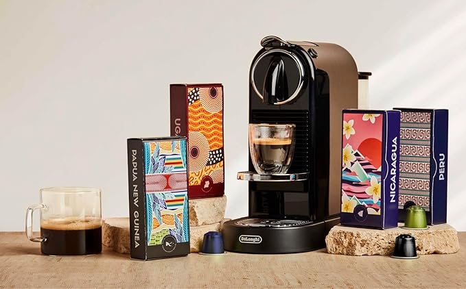 Atlas Coffee Club Espresso Pods Compatible with Nespresso Original– All Roast Variety Pack (40 Count)– Aluminum Capsules from El Salvador, Nicaragua, Peru & Uganda– Intensity 8-12