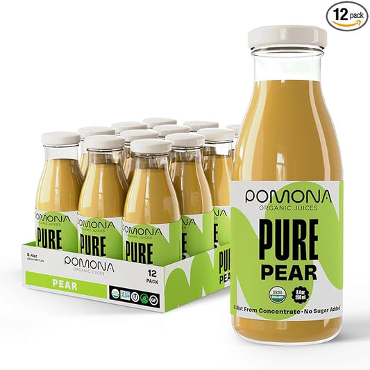 Pomona Organic Pear Juice, Cold Pressed USDA Organic Juices, Pears And Lemon Juice, No Added Sugar