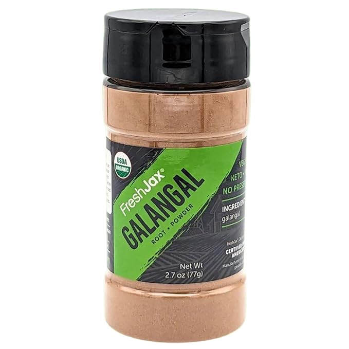 FreshJax Organic Galangal Root Powder ??2.7 oz | Authentic Thai Spice for Curries, Soups, Stir-Fries & Marinades | Non-GMO, Gluten-Free, Keto, Paleo | No Preservatives