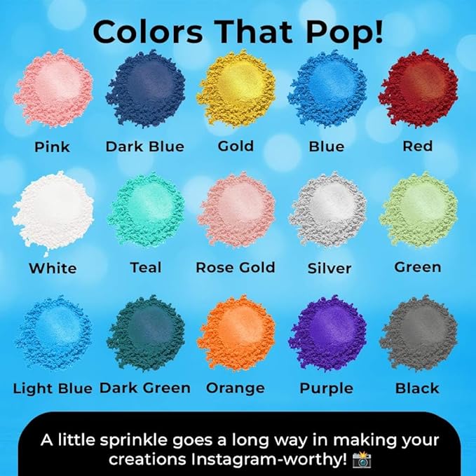 Bulk (20g) Light Blue Luster Dust Edible Glitter for Cocktails | Premium Edible Light Blue Luster Dust for Cake Decorations - Edible Glitter for Drinks Cupcakes Cookies Cakes Food Paint