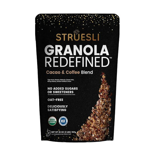 Struesli - Organic Cacao + Coffee Granola Redefined | No Added Sweeteners, No Grains | Keto & Paleo Friendly | Gluten-Free, Grain-Free | Healthy Adult Snack | High-Fiber, Nutrient-Rich, Satisfying Crunch