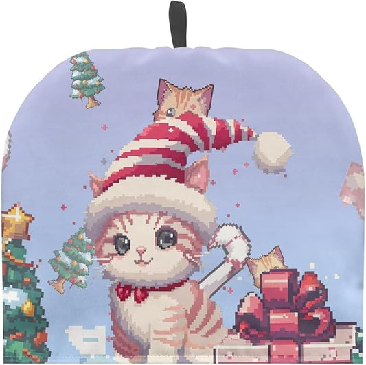 Christmas Cat Tea Pot Cozy for Keeping Warm Teapot Insulation Cover for Home Decor Teapot Cover Cartoon Tea Kettle Dust Cover for Quilt Creative Gifts for Women Wife Mom