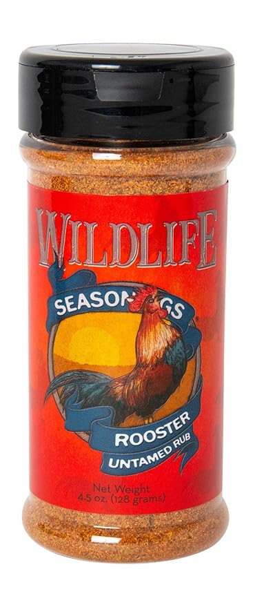 Wildlife Seasonings Rooster Untamed Rub - Zesty Dry Rub Seasoning for Chicken, and Pork, Perfect for BBQ, Grilling, and Roasting with Bold and Robust Flavor