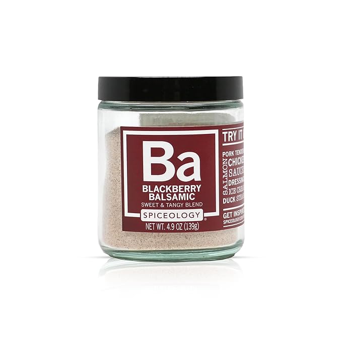 Spiceology ??Blackberry Balsamic Seasoning ??Sweet and Tangy Spice Blend with Blackberry and Balsamic Vinegar ??Ideal for Chicken, Pork, Duck, and Lamb ??4.9 oz