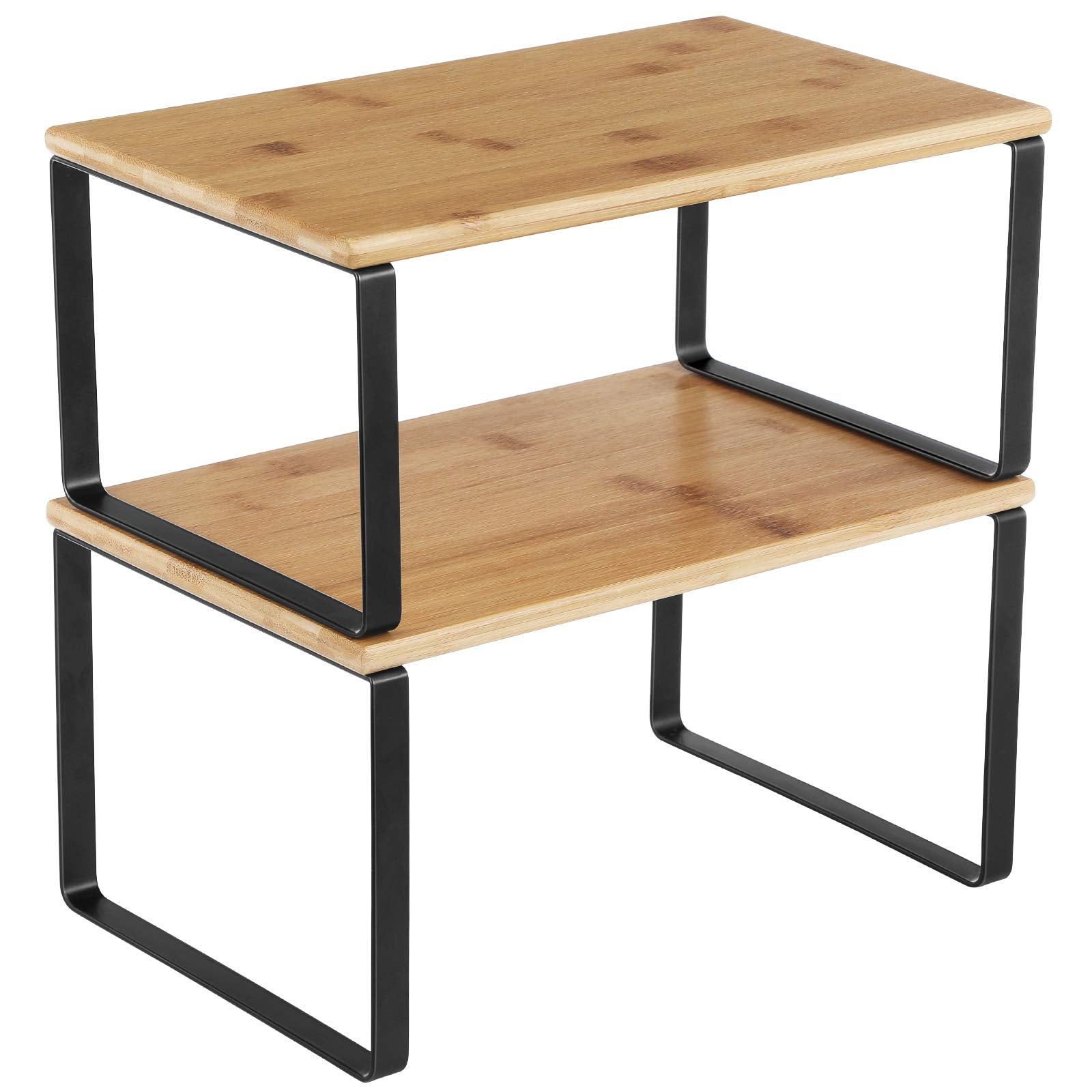 SONGMICS Cabinet Organizer Shelf, Set of 2 Kitchen Counter Shelves, Kitchen Storage, Spice Rack