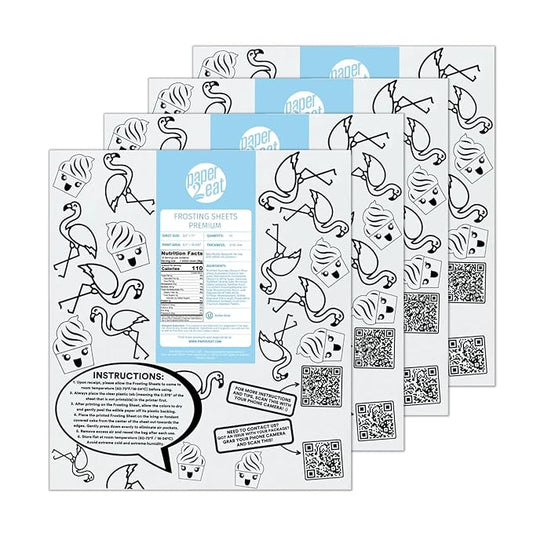 paper2eat Frosting Sheets Premium 8.5” x 11” - 96 count - White Edible Icing Sheets
