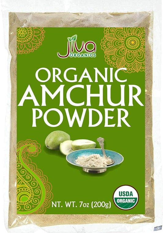 Jiva Organics Organic Amchur Powder 7 ounce Bag - Ground Dried Mango,100% Natural & Non-GMO.