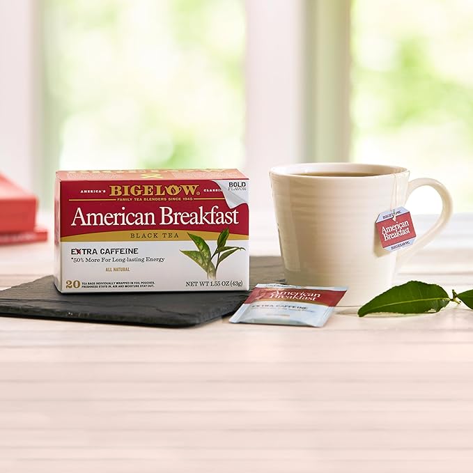 Bigelow American Breakfast Black Tea Bags, 20 Count Box (Pack of 6) Caffeinated Black Tea, 120 Tea Bags Total