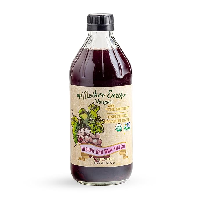 Mother Earth, Organic Apple Cider Vinegar, Red Wine Vinegar and White Wine Vinger with The Mother, OACV, ACV, Raw, Unpasteurized, Unfiltered (3/16oz Glass Bottle)