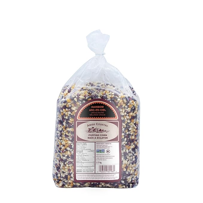 Amish Country Popcorn Rainbow Popcorn Kernels, 6LB Bag - Non-GMO, Gluten Free, Old Fashioned Popcorn