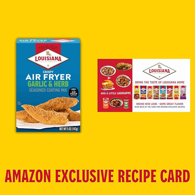 Louisiana Fish Fry, Air Fry Garlic & Herb Mix, 5 oz (Pack of 6)