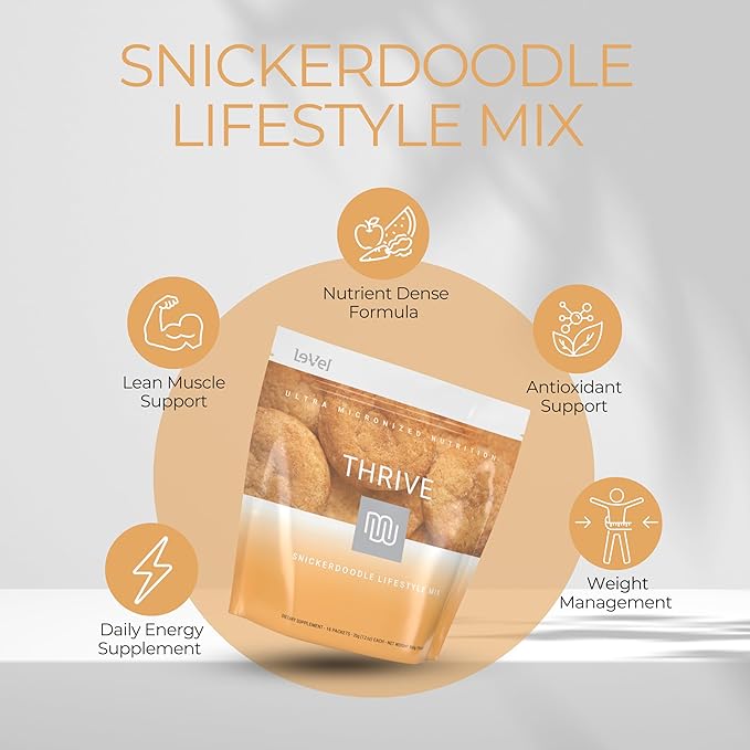Thrive Protein Shake | 16 Packets (35g Each) | Gluten-Free, Pea Protein, Probiotics, Fiber & Digestive Enzymes | Supports Lean Muscle (16 Packets (Single Servings), Snickerdoodle)