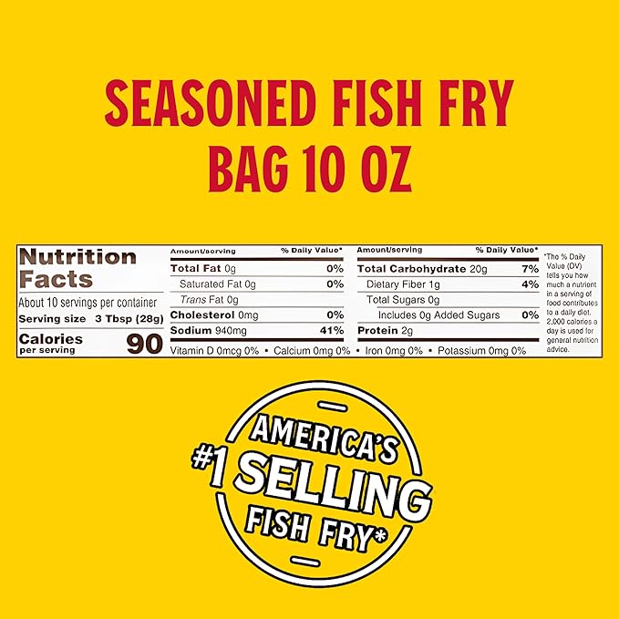 Louisiana Fish Fry - Seasoned Fish Fry Mix 10 Ounce (Pack of 1) Season All Your Fish, Shrimp, or Oysters to Perfection