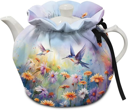 Hummingbird Tea Cozy for Teapot Insulated Flower Teapot Cozy Tea Cosy for Teapot Dust Protector Home Kitchen Decor