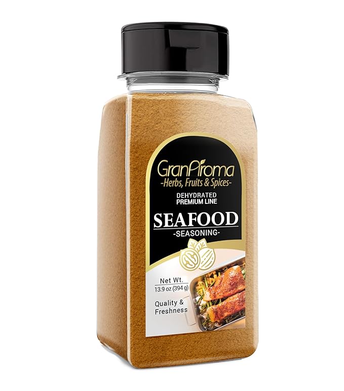 GranAroma Seafood Seasoning, Fish & Shrimp, Blend of Spices, Flavorful (13.9 Ounce)