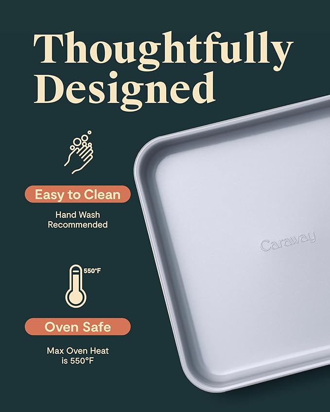 Caraway Non-Stick Ceramic 9??Square Pan - Naturally Slick Ceramic Coating - Non-Toxic, PTFE & PFOA Free - Perfect for Brownies, Lemon Bars, Cakes, & More - Sage