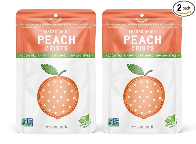 Nature???Turn Freeze-Dried Fruit Snacks, Peach Crisps, Pack of 2 (1.2 oz Each)