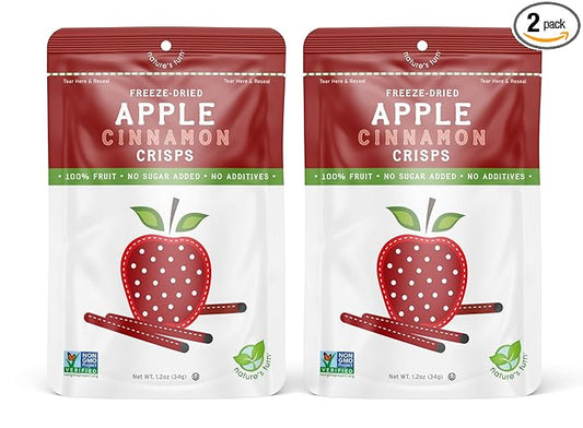 Nature???Turn Freeze-Dried Fruit Snacks, Apple Cinnamon Crisps, Pack of 2 (1.2 oz Each)