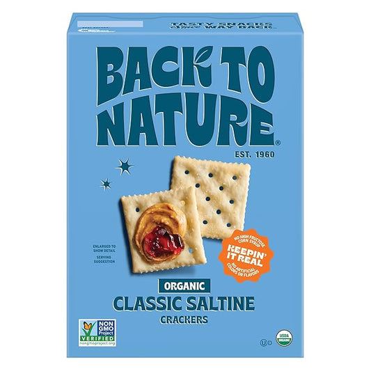 Back to Nature - Organic Saltine Crackers - Real Ingredients like Wheat Flour & Sea Salt - Non-GMO - 5.5 ounce