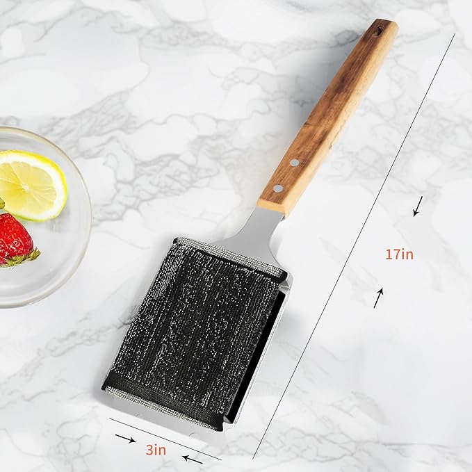 Bristle-Free BBQ Grill Brush & Scraper - Heavy Duty Barbecue Cleaner with Extended Handle??"<div>