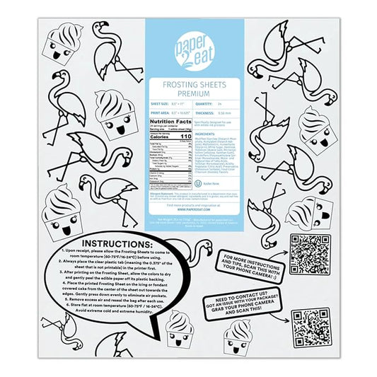 paper2eat Frosting Sheets Premium 8.5“ x 11“ – 24 count – White Edible Icing Sheets