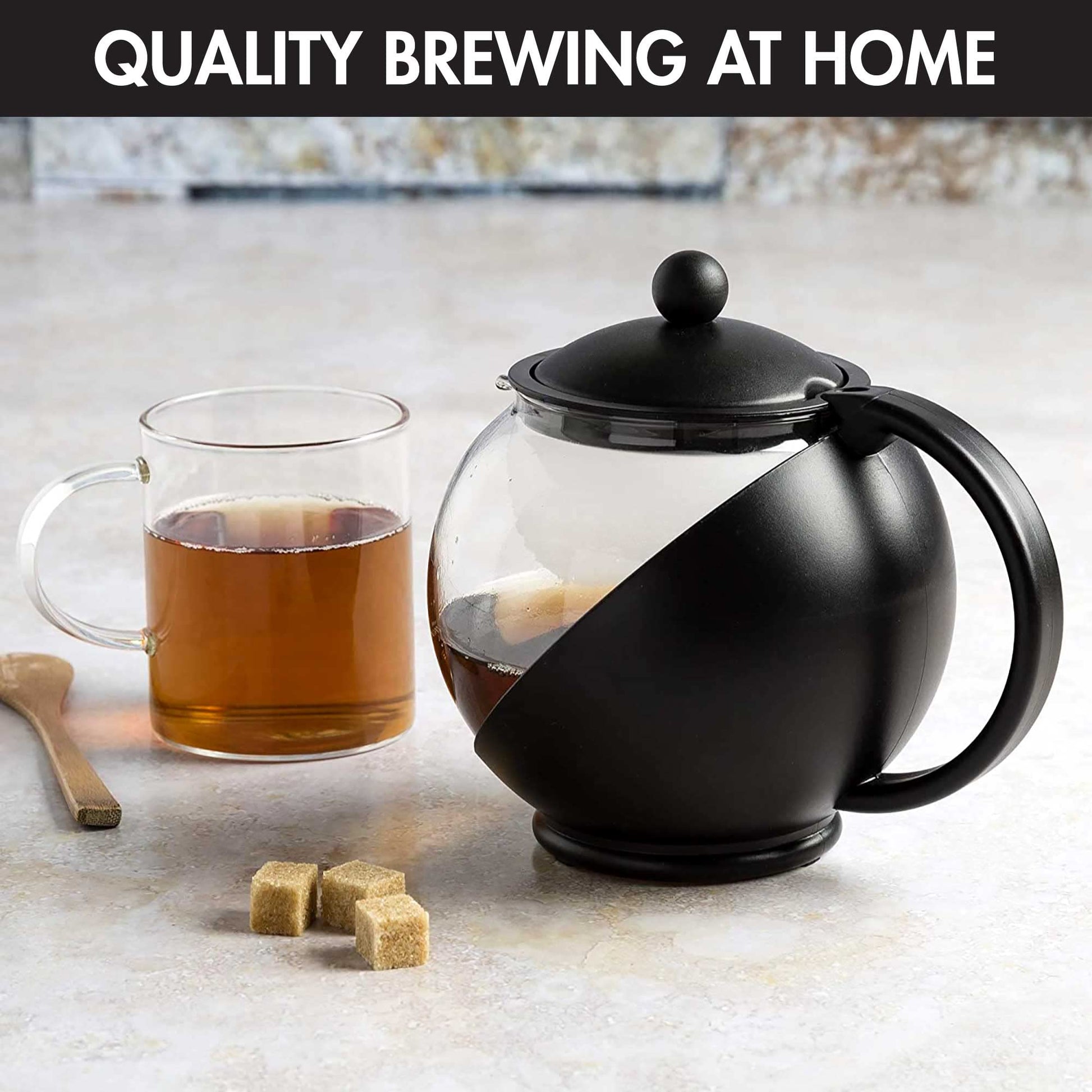 Primula Half Moon Teapot with Removable Infuser, Glass Tea Maker with Reusable Fine Mesh Stainless
