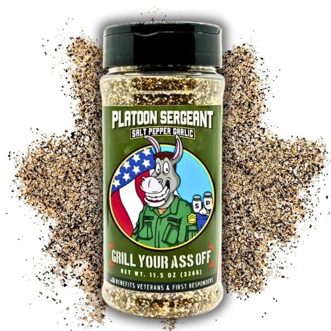 GYAO PSG Salt Pepper Garlic Seasoning – All-Natural BBQ Seasoning for Steak, Burgers, Pork & Chicken – MSG & Gluten -USA Made & 100% Veteran Owned