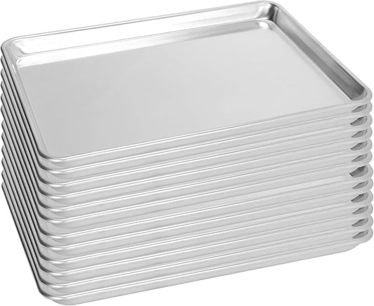 12 Pack Half Size Baking Sheet Pan, Aluminum Commercial Cookie Sheet Pan, Durable & Anti-Stick 18?쓝 13??,<div>