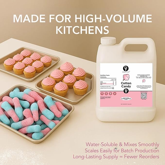 Dolce Flav Cotton Candy Flavoring ??32 oz. ??Premium Water-Based Extract for Ice Cream, Boba, Desserts, Beverages & Baked Goods | Great for Cafés, Bakeries & Restaurants
